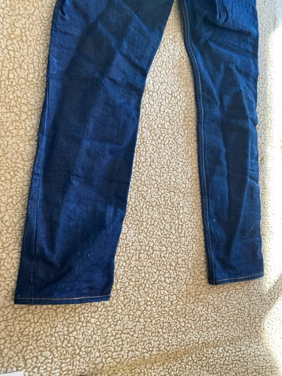 Brave Star Slim Straight Men's Dark Blue Denim Jeans - Picture 6 of 16